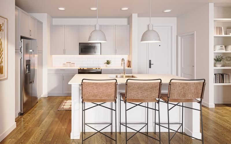 Well-lit kitchen with ample counter space