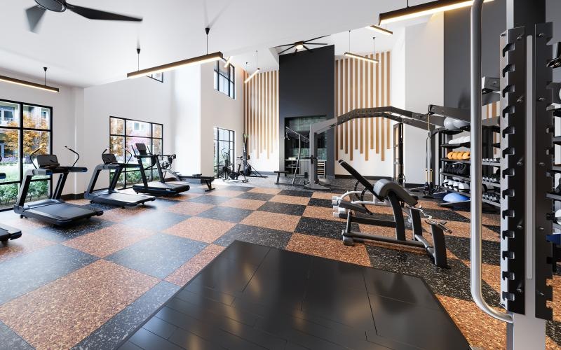 Open and well-lit fitness center